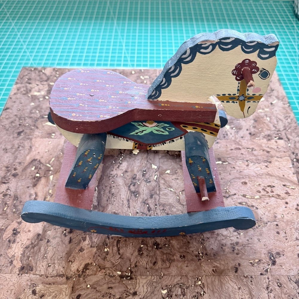 Handcrafted Wooden Rocking Horse Decor 10 x 10 Inches 🐎